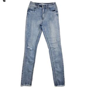 Tinseltown Raw Hem Skinny Jeans Light Wash Women's Size 0